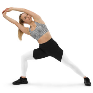 CC White Longline Sports Bra with Black Logo