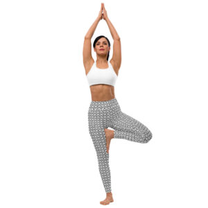 CC White Yoga Leggings with Black Logo