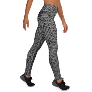 CC Black Yoga Leggings With White Logo